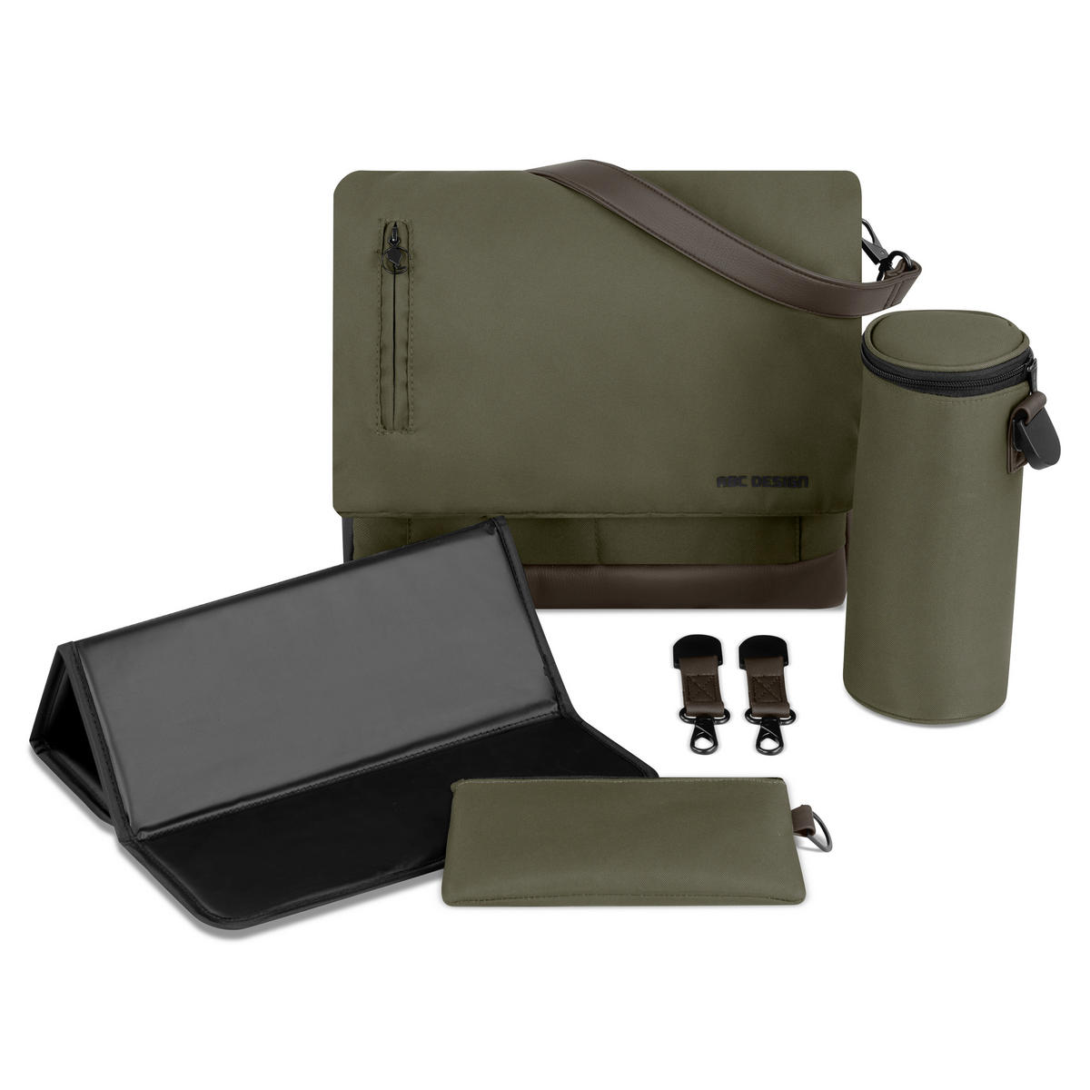 KINDERWAGENSET  Salsa 5 Air Frühjahrs-Set  Avocado  - Schwarz/Olivgrün, Basics, Textil/Metall (63/118/95,5cm) - ABC Design