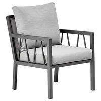 KŘESLO NA TERASU, kov - šedá, Design, kov (63/84/80cm) - Amatio