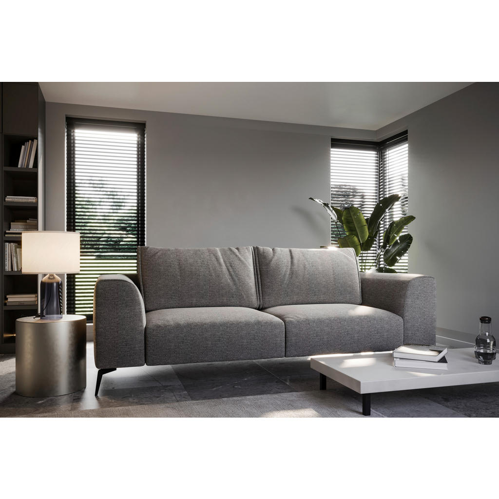 Thumbnail - Mid.you 3-Sitzer-Sofa, Dunkelgrau, Holz, Textil, Füllung: Polyurethan (Pur), Silikon, 246x87x88 cm, Made in EU, Wohnzimm...