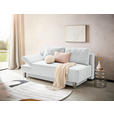 SCHLAFSOFA Flachgewebe Creme  - Chromfarben/Creme, Design, Holz/Textil (205/77-93/99cm) - Novel