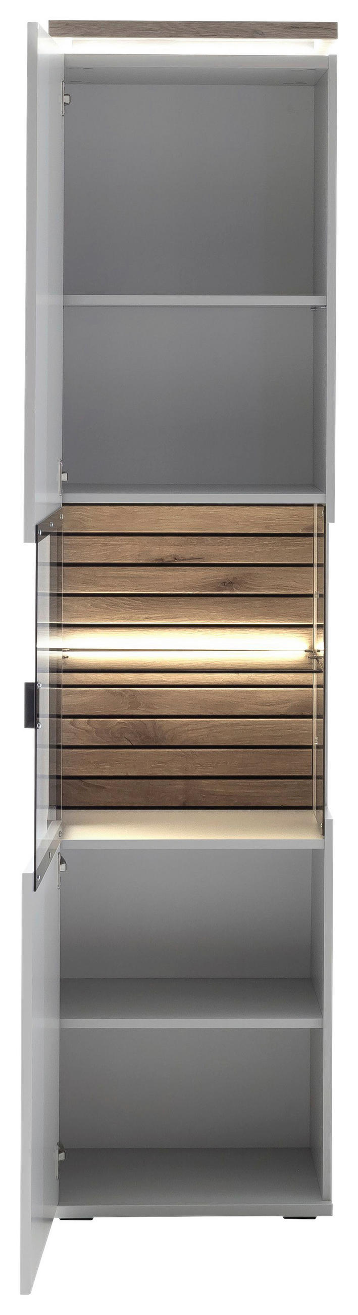 VITRINE in Grau, Eichefarben  - Eichefarben/Grau, Design, Holzwerkstoff (50/207/37cm) - Stylife