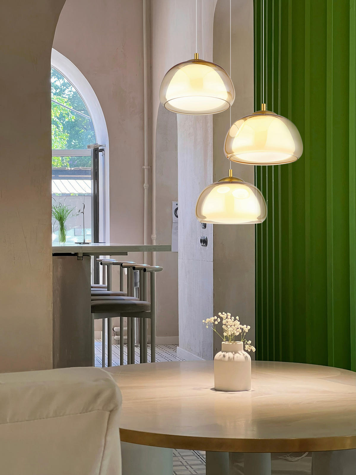 LED-HÄNGELEUCHTE 50/150 cm  - Transparent/Goldfarben, Design, Glas/Kunststoff (50/150cm) - Globo