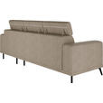 ECKSOFA Beige Chenille  - Beige/Schwarz, KONVENTIONELL, Textil/Metall (264/178cm) - Hom`in
