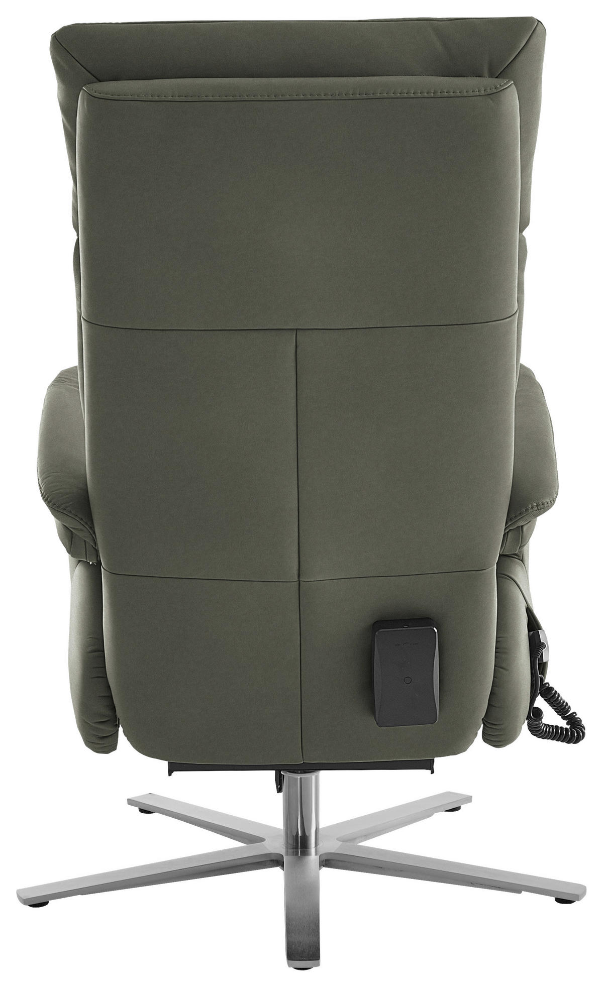 RELAXSESSEL in Leder Grau  - Edelstahlfarben/Grau, Design, Leder/Metall (70/124/85cm) - Cantus