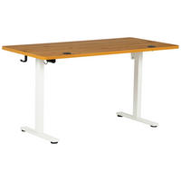 SCHREIBTISCH 140/70/72/118 cm Weiss, Eichefarben höhenverstellbar elektrisch höhenverstellbar  - Weiss/Eichefarben, Modern, Holzwerkstoff/Metall (140/70/72/118cm) - Livetastic