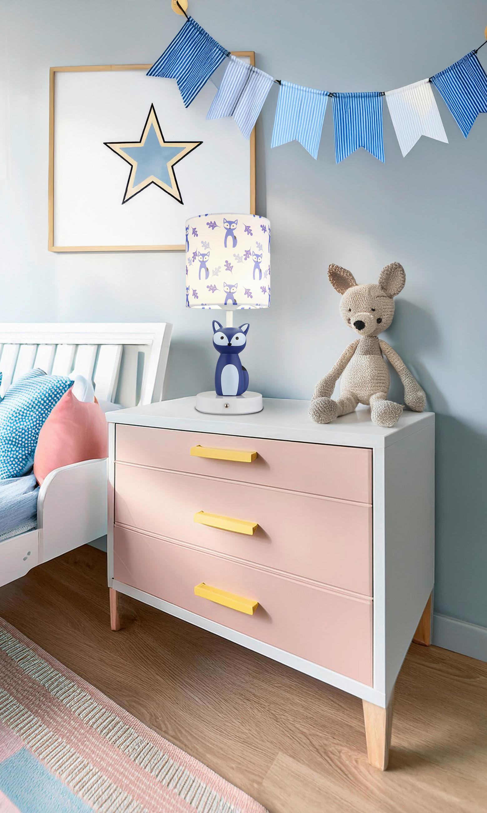 LED-TISCHLEUCHTE 15/33,5 cm   - Blau/Weiß, Trend, Keramik/Kunststoff (15/33,5cm) - Globo