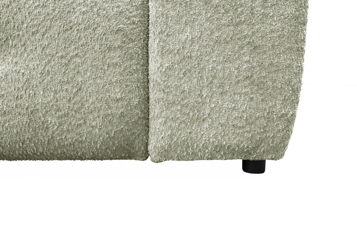 ECKSOFA RUNO Beige Bouclé  - Beige/Schwarz, Design, Kunststoff/Textil (175/270cm) - MID.YOU