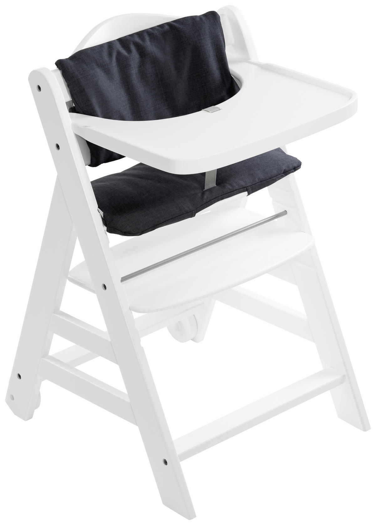 HOCHSTUHL BETA + BOUNCER Grau, Weiß  - Weiß/Grau, Basics, Holz (58/48/83cm) - Hauck