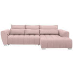 ECKSOFA in Webstoff Rosa  - Silberfarben/Rosa, MODERN, Kunststoff/Textil (304/218cm) - Carryhome