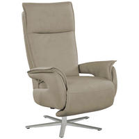 FERNSEHSESSEL in Lederlook (vegan) Hellgrau  - Edelstahlfarben/Hellgrau, MODERN, Textil/Metall (77/116/80cm) - Livetastic