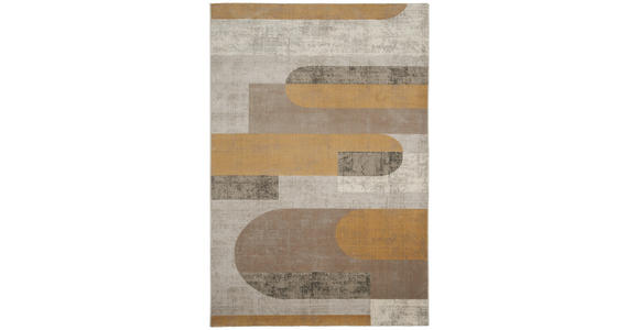 WEBTEPPICH 133/190 cm Memphis Gelb, Grau - Gelb/Grau, Design, Textil (133/190cm) - Novel