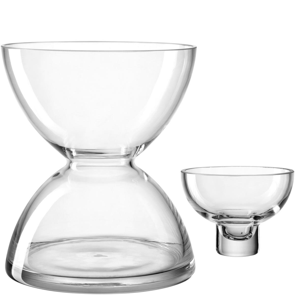 VASE 19,00 cm  - Transparent, Basics, Glas (15,80/19,00/15,80cm) - Leonardo