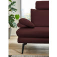 ECKSOFA in Echtleder Beere  310/180 cm  - Beere/Schwarz, Design, Leder/Metall (310/180cm) - Dieter Knoll