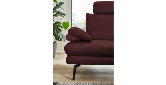 ECKSOFA in Echtleder Beere 310/180 cm - Beere/Schwarz, Design, Leder/Metall (310/180cm) - Dieter Knoll