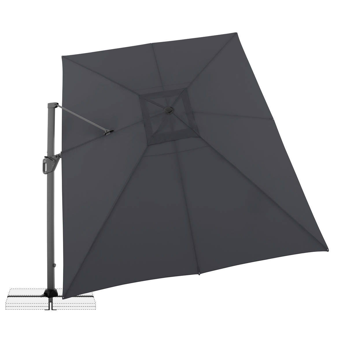 AMPELSCHIRM 300 x 400 cm Anthrazit  - Anthrazit, Basics, Textil/Metall (400/300cm) - Doppler