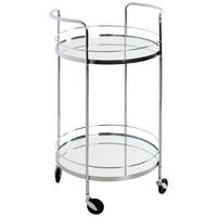 SERVIERWAGEN in Chromfarben  - Chromfarben/Messingfarben, Trend, Glas/Kunststoff (48/48/80cm)