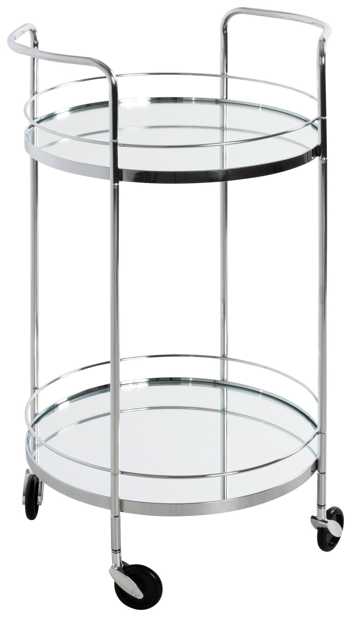 SERVIERWAGEN in Chromfarben  - Chromfarben/Messingfarben, Trend, Glas/Kunststoff (48/48/80cm)