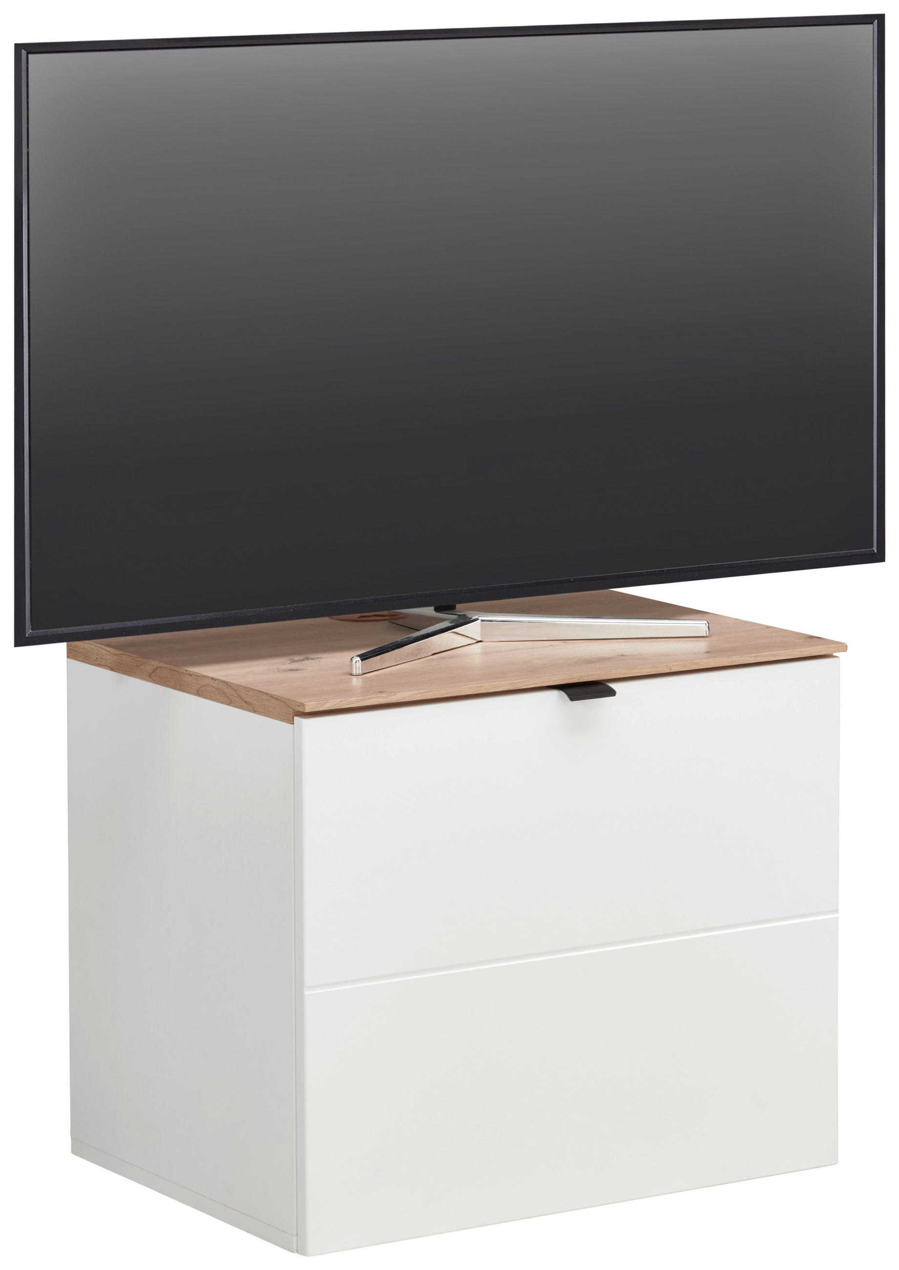 TV-ELEMENT Holzwerkstoff Weiß, Eiche Artisan  - Schwarz/Eiche Artisan, MODERN, Holzwerkstoff/Metall (60/62/44cm) - Hom`in