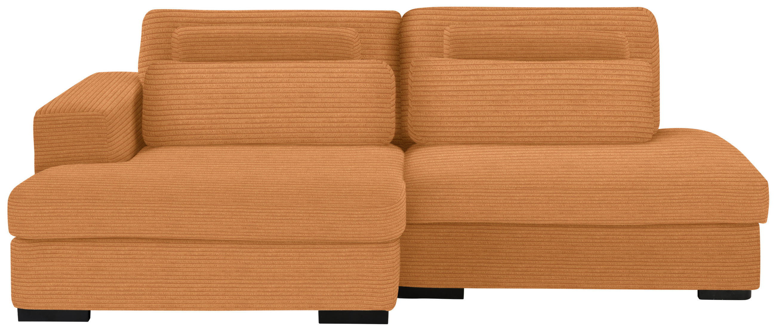 ECKSOFA in Cord, Velours Rostfarben  - Rostfarben/Schwarz, Design, Kunststoff/Textil (158/223cm) - Lomoco