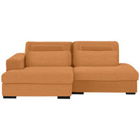 ECKSOFA in Cord, Velours Rostfarben  - Rostfarben/Schwarz, Design, Kunststoff/Textil (158/223cm) - Lomoco
