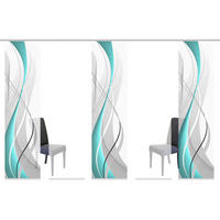 FLÄCHENVORHANG  5 Stück  halbtransparent  60/245 cm   - Petrol, Design, Textil (60/245cm)