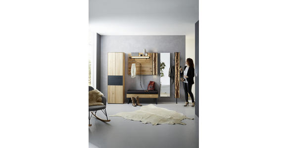 GARDEROBENPANEEL 118/87/35 cm - Eichefarben/Anthrazit, Natur, Holz/Metall (118/87/35cm) - Valnatura