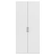 DREHTÜRENSCHRANK 101/235/61 cm,  in Weiß, 2-türig  - Edelstahlfarben/Weiß, Basics, Holzwerkstoff/Metall (101/235/61cm) - Novel