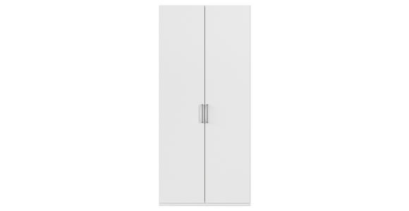 DREHTÜRENSCHRANK 101/235/61 cm,  in Weiß, 2-türig  - Edelstahlfarben/Weiß, Basics, Holzwerkstoff/Metall (101/235/61cm) - Novel