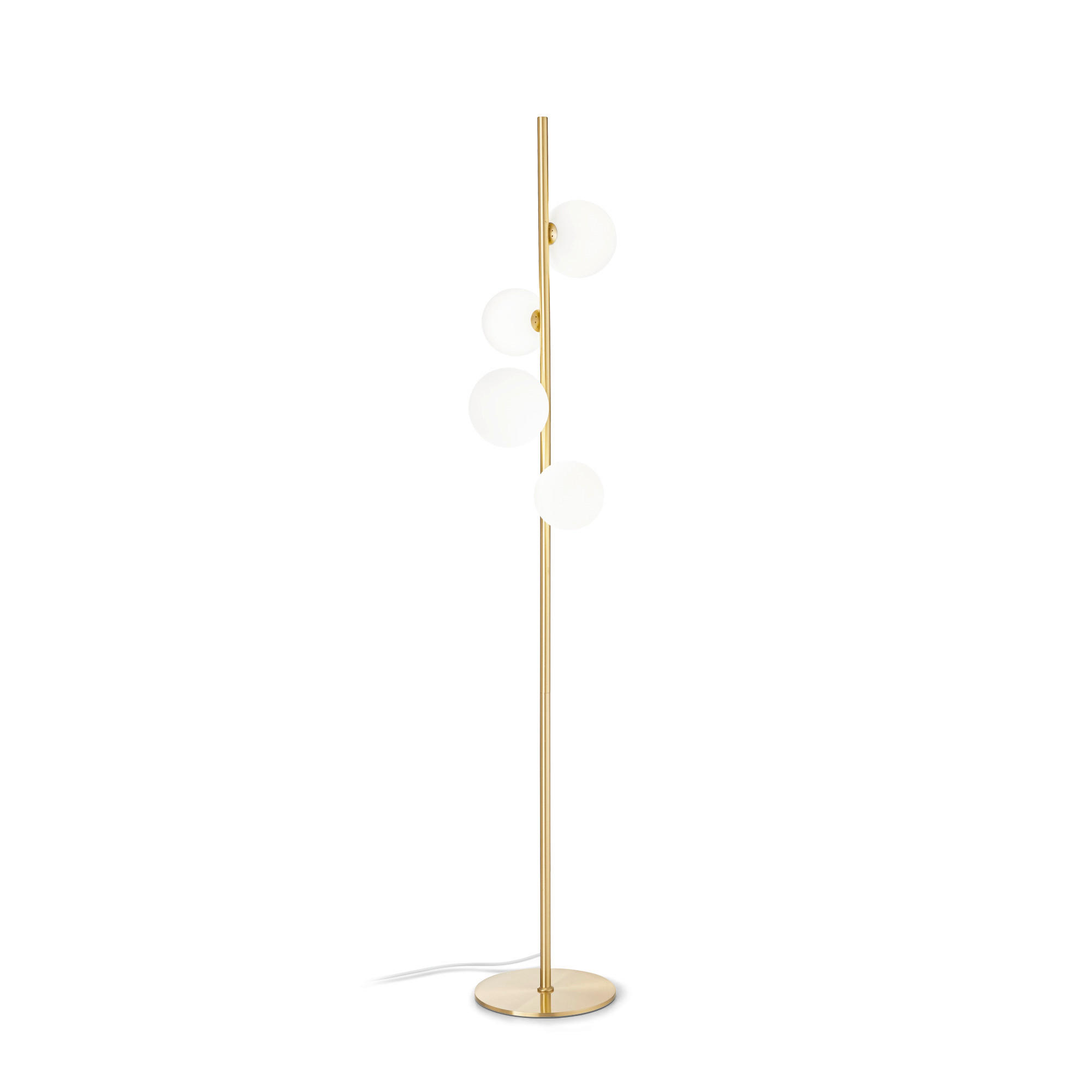 LED-STEHLEUCHTE Ideal Lux BIANCO   - Messingfarben/Weiß, Design, Glas/Metall (32/164/29,5cm) - Ideal Lux