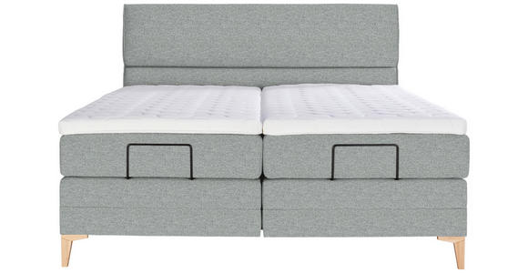 BOXSPRINGBETT 200/200 cm  in Grau  - Eichefarben/Grau, KONVENTIONELL, Holz/Textil (200/200cm) - Voleo