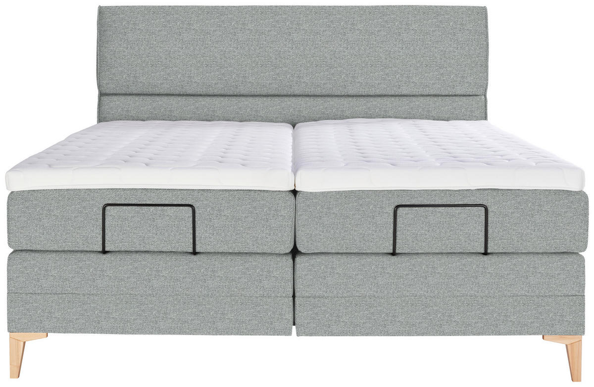 BOXSPRINGBETT 180/200 cm  in Grau  - Eichefarben/Grau, Konventionell, Holz/Textil (180/200cm) - Voleo