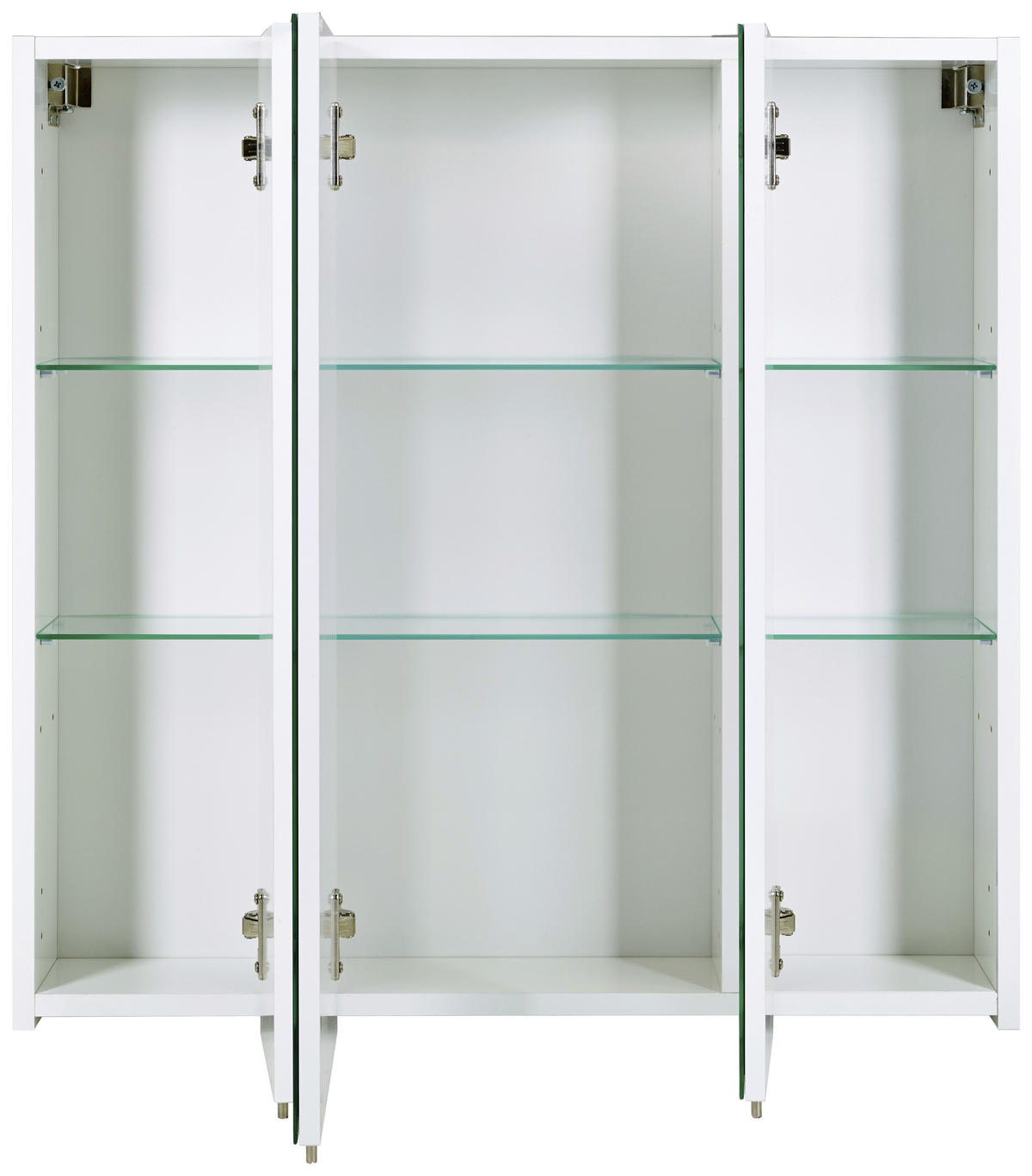 SPIEGELSCHRANK 70/70,7/15,6 cm  - Weiß/Nickelfarben, MODERN, Glas/Holzwerkstoff (70/70,7/15,6cm) - MID.YOU