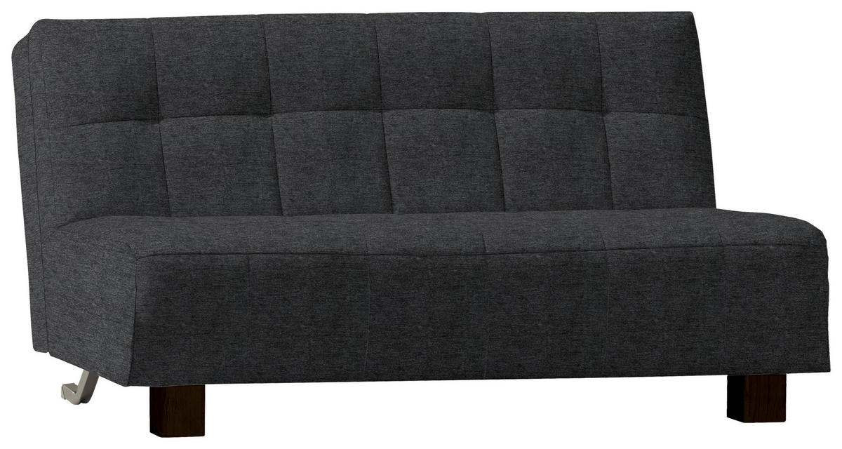 SCHLAFSOFA Dunkelgrau  - Dunkelgrau/Schwarz, Design, Textil/Metall (165/92/102cm) - Novel