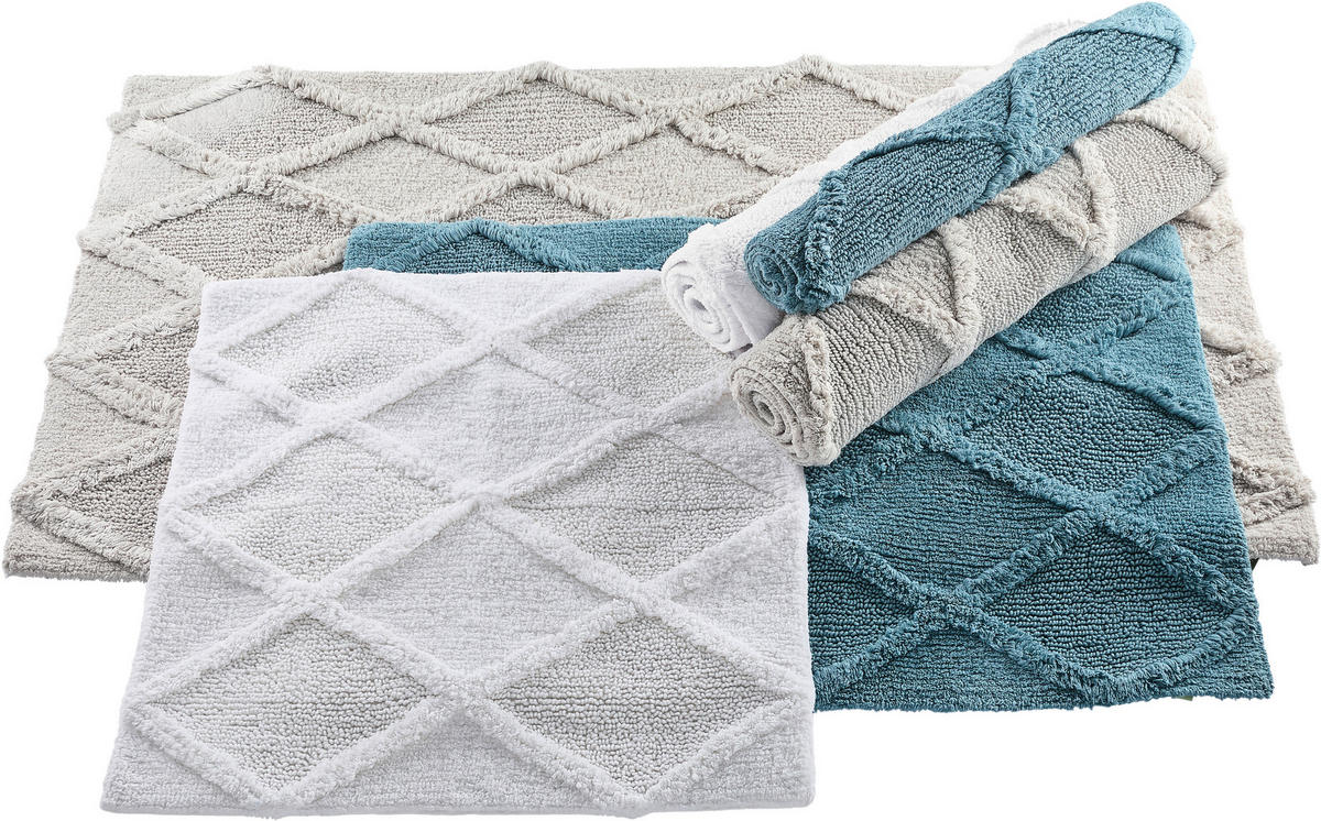 BADEMATTE Silberfarben 60/60 cm  - Silberfarben, Textil (60/60cm) - Esposa