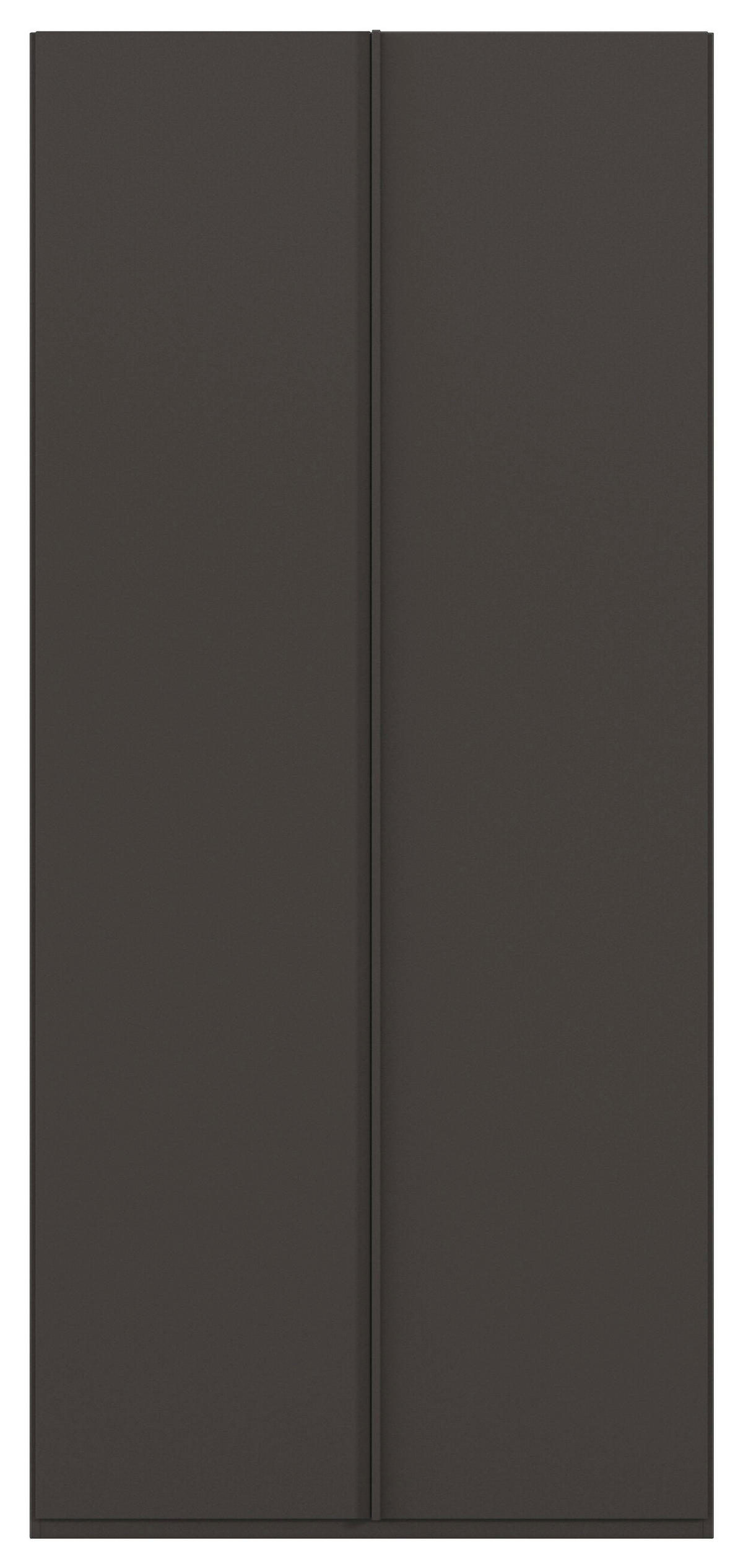 DREHTÜRENSCHRANK 101/223/61 cm,  in Graphitfarben, 2-türig  - Graphitfarben, Basics, Holzwerkstoff/Metall (101/223/61cm) - Novel