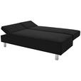 SCHLAFSOFA Flachgewebe Schwarz  - Chromfarben/Schwarz, Design, Holz/Textil (205/77-93/99cm) - Novel