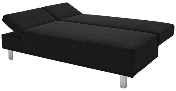 SCHLAFSOFA Flachgewebe Schwarz  - Chromfarben/Schwarz, Design, Holz/Textil (205/77-93/99cm) - Novel
