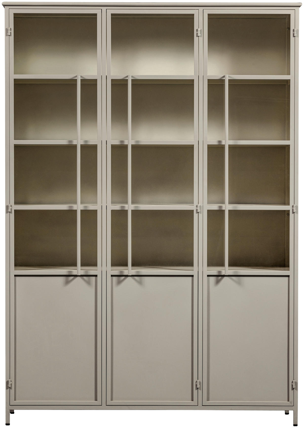 VITRINE Exhibit in Sandfarben  - Sandfarben, Design, Glas/Metall (140/200/40cm) - Livetastic