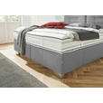BOXSPRINGBETT 180/200 cm,  in Hellgrau, Matratze, H2 + H4 = mittel + sehr fest  - Chromfarben/Hellgrau, KONVENTIONELL, Textil (180/200cm) - Dieter Knoll