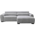 ECKSOFA in Mikrofaser Hellgrau  256/172 cm  - Hellgrau/Schwarz, Design, Textil/Metall (256/172cm) - Carryhome