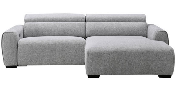 ECKSOFA in Mikrofaser Hellgrau  256/172 cm  - Hellgrau/Schwarz, Design, Textil/Metall (256/172cm) - Carryhome