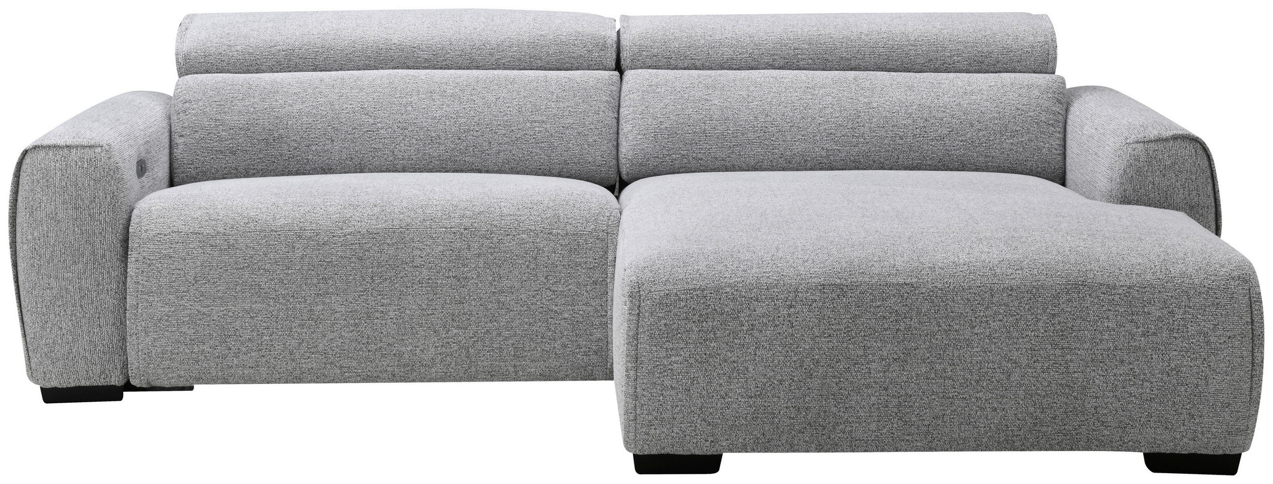 ECKSOFA Hellgrau Mikrofaser  - Hellgrau/Schwarz, Design, Textil/Metall (256/172cm) - Carryhome