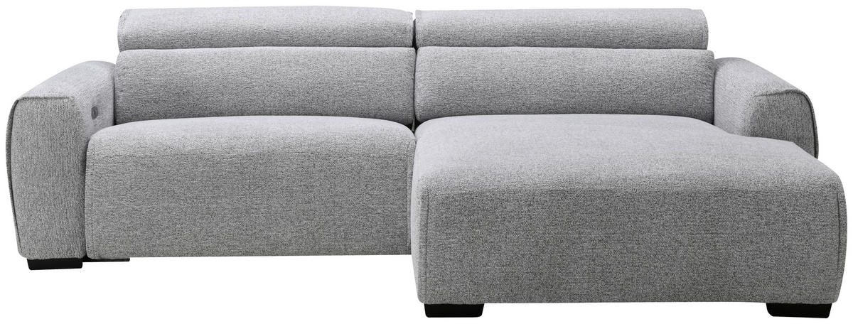 ECKSOFA Hellgrau Mikrofaser  - Hellgrau/Schwarz, Design, Textil/Metall (256/172cm) - Carryhome