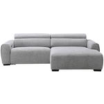 ECKSOFA Hellgrau Mikrofaser  - Hellgrau/Schwarz, Design, Textil/Metall (256/172cm) - Carryhome
