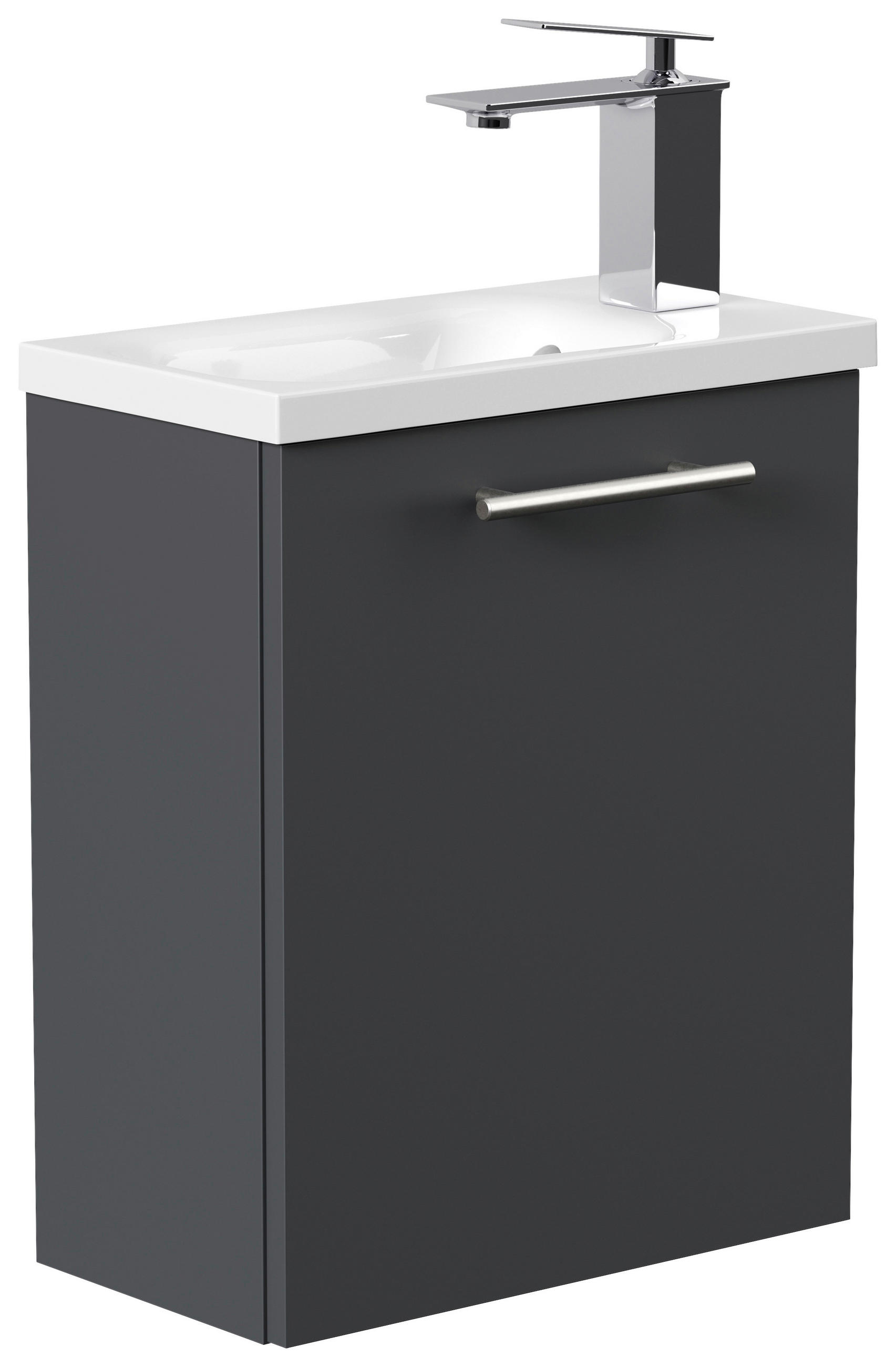 GÄSTEBAD 40 cm  - Graphitfarben, MODERN, Holzwerkstoff/Stein (40cm) - MID.YOU