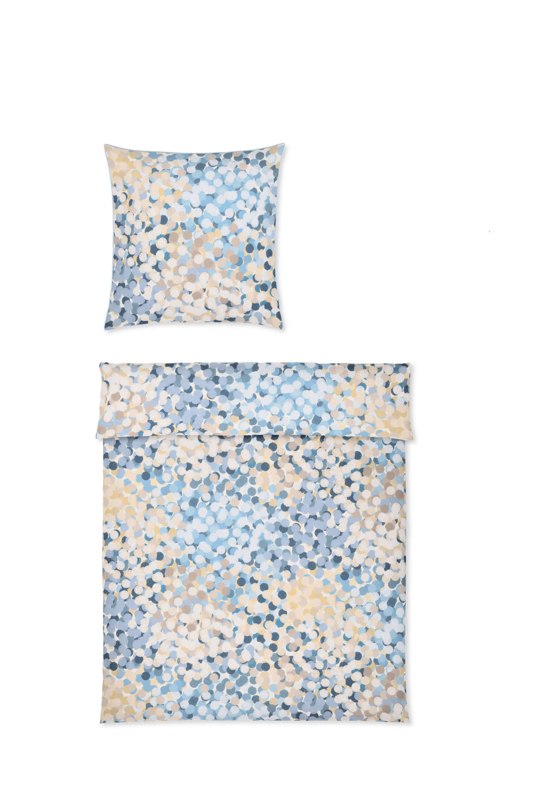 BETTWÄSCHESET Makosatin 160/210 cm  70 cm/50 cm  - Blau, Design, Textil (160/210cm)