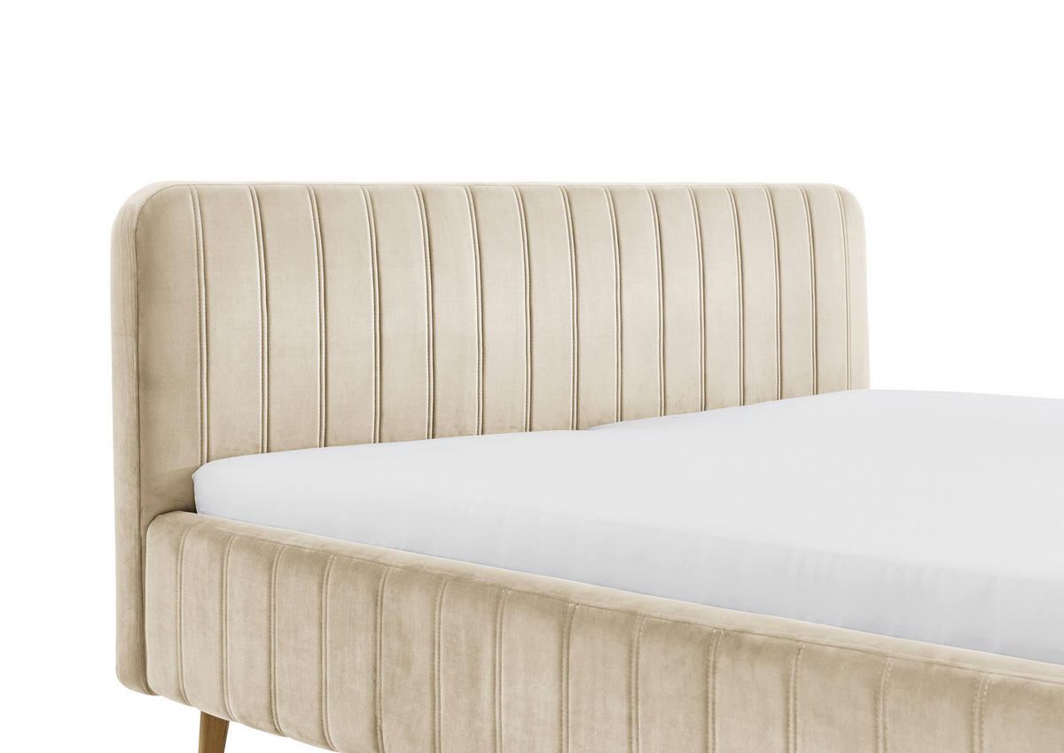 POLSTERBETT 180/200 cm,  in Beige,  - Eichefarben/Beige, MODERN, Holz/Textil (180/200cm) - Xora