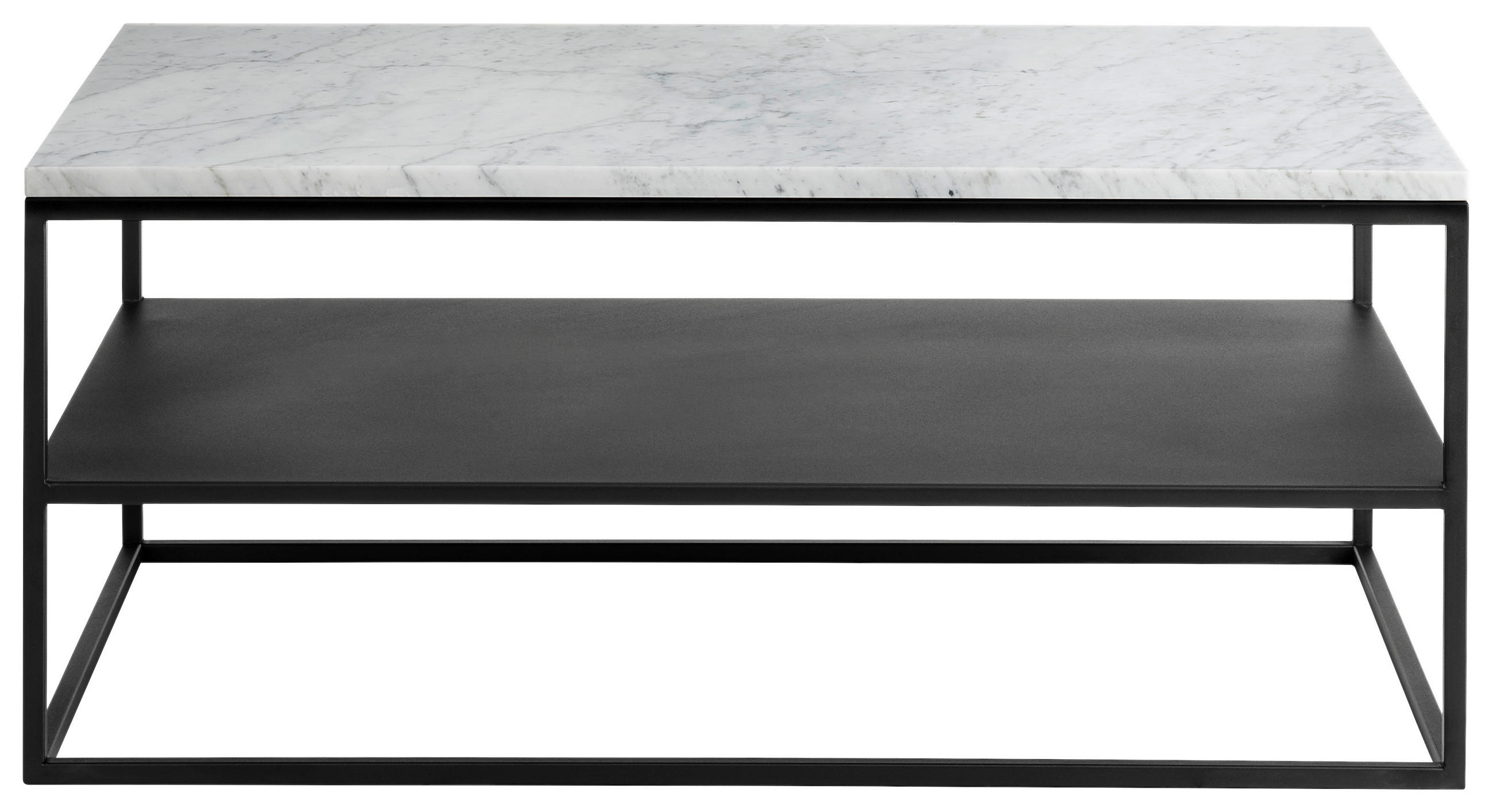 COUCHTISCH in Metall 100/60/41,5 cm  - Weiss/Schwarz, Design, Stein/Metall (100/60/41,5cm) - Johann Jakob