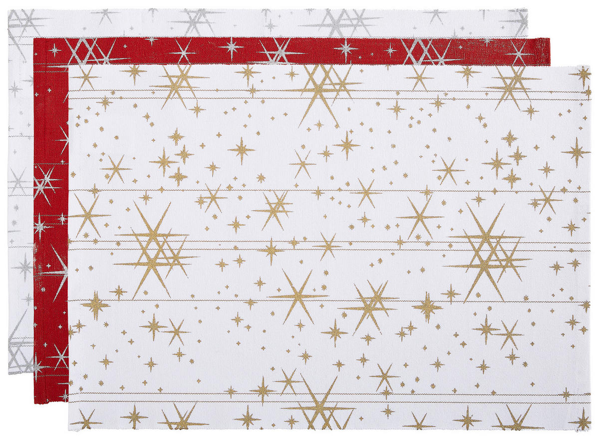 SUPORT DE FARFURIE 33/48 cm textil   - alb/auriu, Basics, textil (33/48cm) - X-Mas