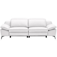 HÁROMÜLÉSES KANAPÉ bőr fehér  - krómszínű/fekete, Design, műanyag/bőr (234/83-99/110cm) - Celina Home